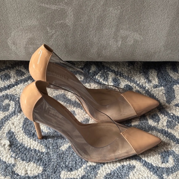 SCHUTZ Cendi Transparent Clear Point Toe Stiletto Pumps Heels - Picture 3 of 8